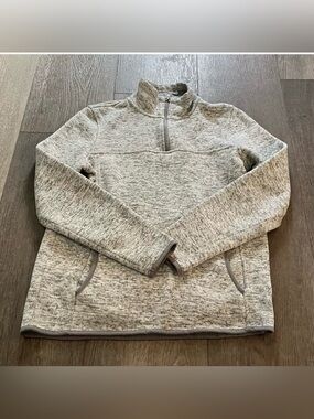 Thread & Supply Quarter Zip Fleece Knit Sweater Jacket Size Large